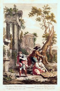 Allegorisk fremstilling af industrien. Tegning af Giuseppe Zocchi (1711-1767) 1700-tallet. af Giuseppe Zocchi
