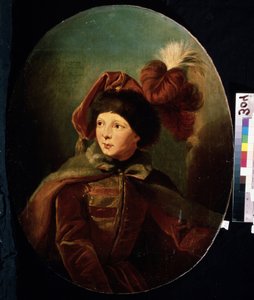 ""Portræt af dværgen Bi-Bi i mands uniform"" (Portræt af dværgen Bi-Bi) Maleri af Jozef Grassi (1757-1838) Mikhail Kroshitsky Kunstmuseum, Sevastopol (Sevastopol) Ukraine