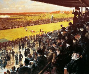 Løb på Longchamps af Giuseppe or Joseph de Nittis