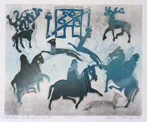 Pictisk jagtscene III, 1995 (monotype)