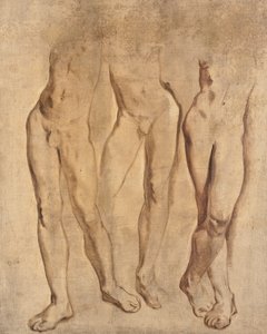 Tre undersøgelser af en mandlig nøgen, ca. 1923-24 (olie på lærred) af Glyn Warren Philpot