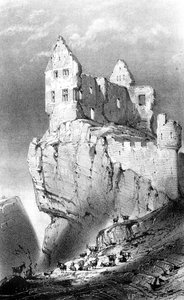 Chateau de Crussol, Saint-Peray, Frankrig, 1800-tallet. af Godard Q. des Augustins
