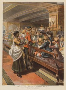 Børns julemiddag til søs (chromolitho)