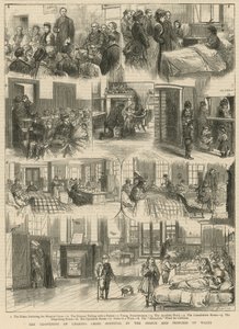 Genåbningen af Charing Cross Hospital af prinsen og prinsessen af Wales (kobberstik)