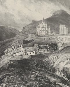 Udvendig apsis af Saint-Nectaire-kirken, 1831. af Godefroy Engelmann