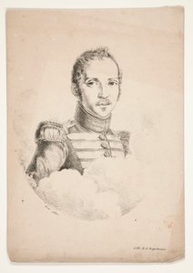 Ukendt (portræt af en soldat i brystlængde) af Godefroy Engelmann