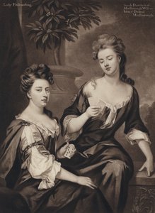 Sarah, hertuginde af Marlborough og Lady Fitzhardinge (litho) af Godfrey (after) Kneller