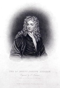 Rt Hon Joseph Addison (gravering) af Godfrey (after) Kneller
