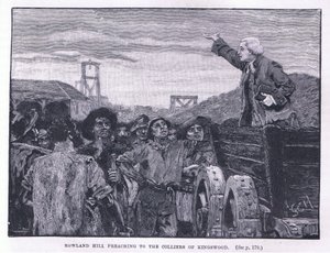 Rowland Hill prædiker for collierne i Kingswood