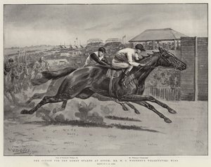 Slutningen af Derby Stakes i Epsom, Mr W C Whitneys Volodyovski vinder af Godfrey Douglas Giles