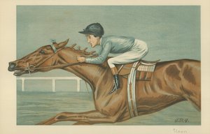 Tod Sloan, En amerikansk jockey, 25. maj 1899, Vanity Fair-tegneserie af Godfrey Douglas Giles