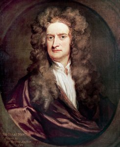 Portræt af Isaac Newton (1642-1727), engelsk matematiker, fysiker og astronom, Maleri af Godfrey Kneller (1646-1723)