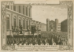 Henrettelsen af kong Karl I foran Banqueting House, Whitehall, den 30. januar 1649