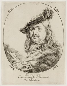 Portræt af maleren Gerard Dou af Godfried Schalcken