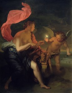 Venus giver en brændende pil til Amor