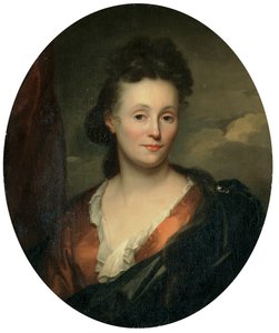 Portræt af kunstnerens kone, Francoise van Diemen af Godfried Schalcken