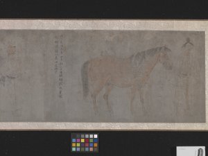 Five Tribute Horses (blæk og farve på papir) af Gonglin Li