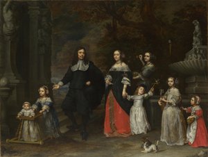 En familiegruppe, ca 1664. af Gonzales Coques
