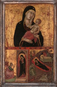Madonna og barn med bebudelsen og fødselaren, ca. 1310-15. af Goodhart Master
