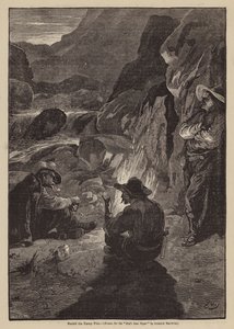 Rundt om lejrbålet (litografi) af Gordon Frederick (after) Browne