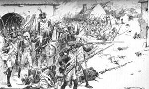 Kolonne efter kolonne tvang sig vej ind i landsbyen, kun for at blive slynget tilbage, 1896, 1902 af Gordon Frederick Browne