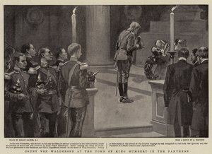 Grev von Waldersee ved kong Humberts grav i Pantheon