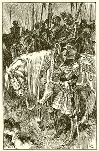 Englændere venter på morgenen ved slaget ved Agincourt