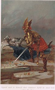 Sigurd sagde til sig selv, at uanset hvad der skete, må han se på ansigtet, illustration fra 