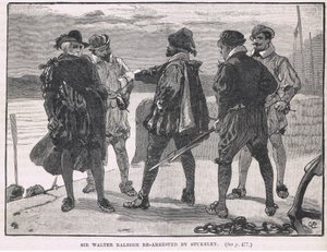 Sir Walter Raleigh genanbringes af Stukeley 1618 af Gordon Frederick Browne