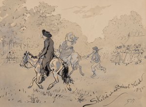 Sketch at a School Treat, 1895 (pen, pensel, blæk og wc på papir) af Gordon Frederick Browne