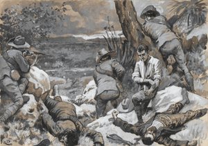 ?Boernes angreb på Cæsars lejr: Et varmt hjørne med de grænsemonterede rifler, 1900? af Gordon Frederick Browne