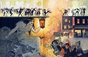 Dødedansen, pub. 1912 (farvelitografi) af Gordon Ross
