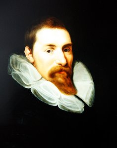 Et portræt af en gentleman (olie på panel) af Gortzius (style of) Geldorp