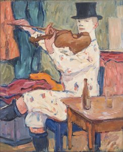 En klovn, der spiller violin, 1915 af Gosta von Hennigs