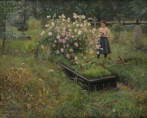 Kirkegårdsscene af Gottfrid Kallstenius