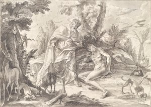Gud Faderen og Adam i Paradis af Gottfried Bernhard Götz