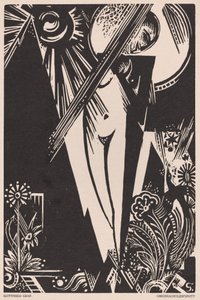 Uden titel (Girl with Bird of Paradise) af Gottfried Graf