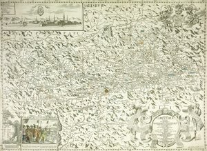 Et kort over Østrig og Tjekkoslovakiet, 1718 af Gottfried Pfantz