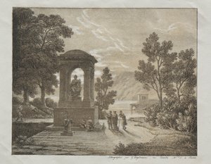 Bog med litografiforsøg ved hjælp af forskellige tegningsmidler såsom farveblyant, pen, pensel..., ca. 1816.