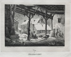 Udsigt over Chamboissy, 1820. af Gottfried or Godefroy Engelmann