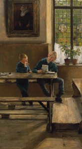 På børnehjemmet, ca. 1886 (olie på panel) af Gotthardt Johann Kuehl