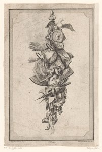 Trofæ med ørn, vase og hjelm af Gottlieb Friedrich Riedel