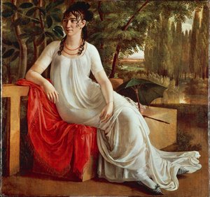 Fru Wilhelmine von Cotta, af Christian Gottlieb Schick (1776-1812), olie på lærred af Gottlieb Schick