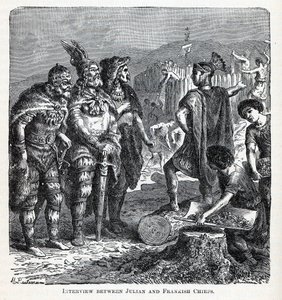 Interview mellem Julian og Frankish Chiefs, 1882 af Gottlob Heinrich Leutemann