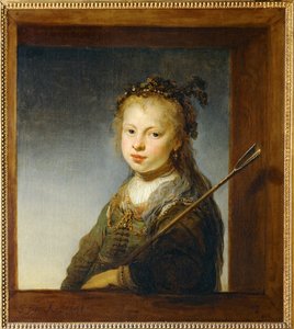Lille pige som hyrdinde ... af Govaert Flinck