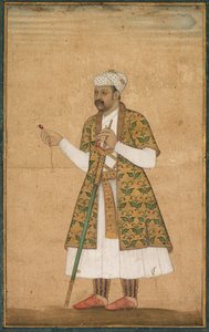 En hofmand, muligvis Khan Alam, der holder en spinel og et Deccan-sværd, ca. 1605-1610. af Govardhan