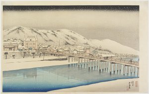 The Great Bridge of Sanjo_ i Kyoto, januar 1920 af Goyo Hashiguchi
