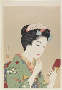 Kvinde med læbebørste, februar 1919 af Goyo Hashiguchi