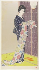 Kvinde i sommer-kimono, august 1920 af Goyo Hashiguchi