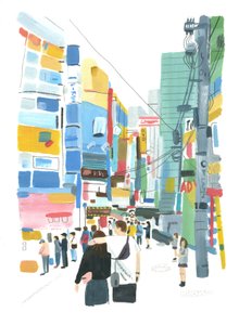 Akihabara, 2015 (olie på papir)
